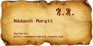 Nádasdi Margit névjegykártya